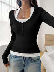Scoop Neck Long-Sleeve Tee