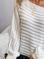 One-Shoulder Rib-Knit Sweater