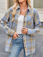 Plaid Button-Up Long-Sleeve Shirt