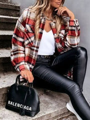 Plaid Button-Down Long-Sleeve Shacket