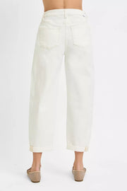 RISEN High-Rise Barrel Cropped Jeans - Plus Size