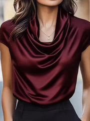 Satin Cowl Neck Blouse