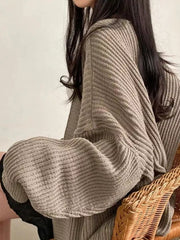 Open-Front Oversized Knit Cardigan