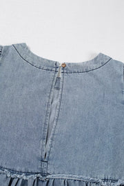 Vintage Wash Denim Dress Pocketed