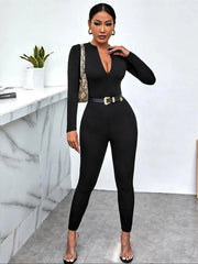 Long-Sleeve Bodycon Jumpsuit