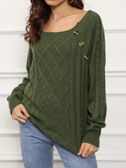 Cable Knit Boat-Neck Sweater
