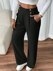 High-Waist Wide-Leg Pants - Plus Size