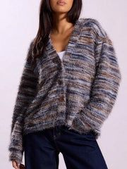 Textured Knit Button-Down Cardigan