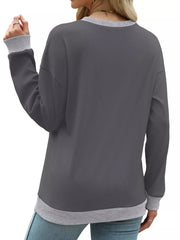 Contrast Trim Crew Neck Sweatshirt