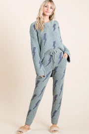 BiBi Cozy Soft Hairy Popcorn Sweater Pants