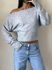 Boat-Neck Long-Sleeve Sweater