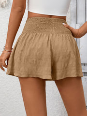 Drawstring Smocked Waist Shorts