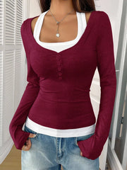 Scoop Neck Long-Sleeve Tee