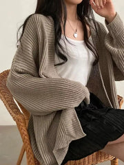 Open-Front Oversized Knit Cardigan
