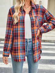 Plaid Button-Up Long-Sleeve Shirt