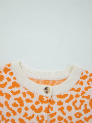 Leopard Drop-Shoulder Chunky Knitted Cardigan