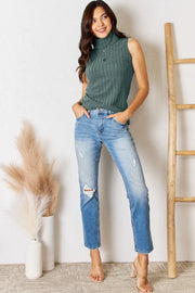 Ribbed Turtleneck Tank - Plus Size