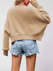 Round-Neck Drop-Shoulder Sweater