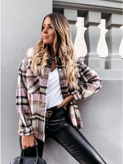 Plaid Button-Down Long-Sleeve Shacket