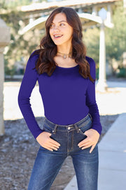 Round-Neck Long-Sleeve Bodysuit - Plus Size