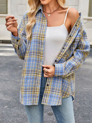 Plaid Button-Up Long-Sleeve Shirt
