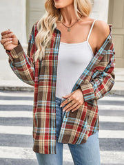 Plaid Button-Up Long-Sleeve Shirt