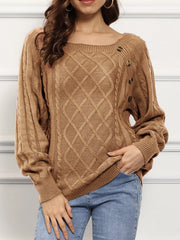 Cable Knit Boat-Neck Sweater