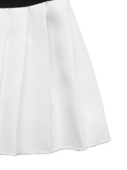 Pleated Hem Sweetheart Neckline Long-Sleeve Mini Dress