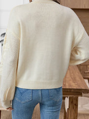Flower Round-Neck Long-Sleeve Sweater