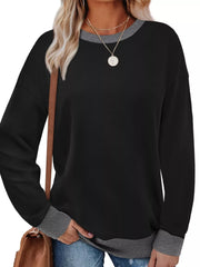 Contrast Trim Crew Neck Sweatshirt