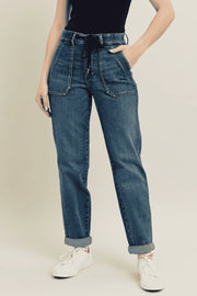 Judy Blue HW Vintage Wash Jeans W/ Drawstring - Plus Size