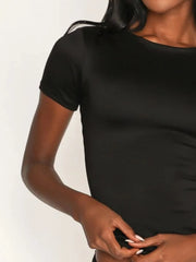 Round-Neck Short-Sleeve Swim Top