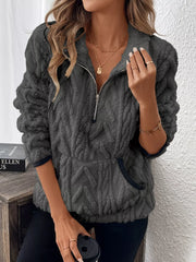 Half Zip Long-Sleeve Sweatshirt