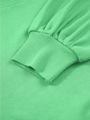 Drop-Shoulder Puff Sleeve Crop Top and Drawstring Wide-Leg Pants Set