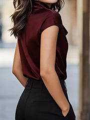 Satin Cowl Neck Blouse