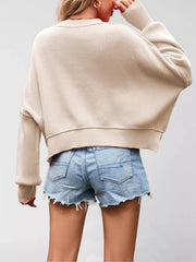 Round-Neck Drop-Shoulder Sweater