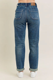 Judy Blue HW Vintage Wash Jeans W/ Drawstring - Plus Size