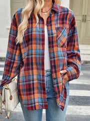 Plaid Button-Up Long-Sleeve Shirt
