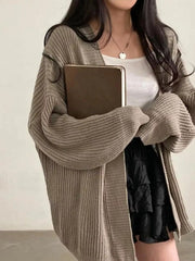Open-Front Oversized Knit Cardigan