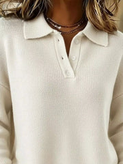 Button Detail Drop-Shoulder Sweater - Plus Size