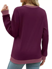 Contrast Trim Crew Neck Sweatshirt