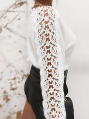 Lace Trim Long-Sleeve Sweater