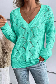Texture V-Neck Knit Top