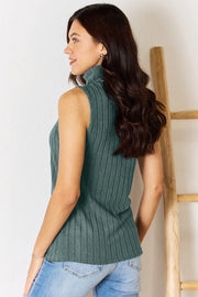 Ribbed Turtleneck Tank - Plus Size