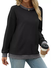 Contrast Trim Crew Neck Sweatshirt