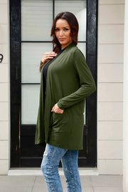 Open-Front Long-Sleeve Cardigan Pocketed - Plus Size