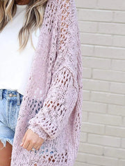 Openwork Open-Front Lightweight Cardigan