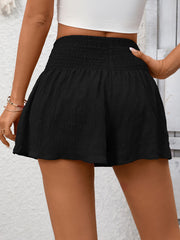 Drawstring Smocked Waist Shorts