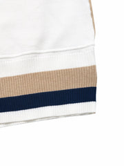 Color-Block Round-Neck Sweater with Ribbed Trim