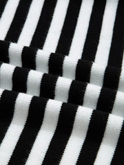 Striped Panels Colorblock Sleeve Sweater